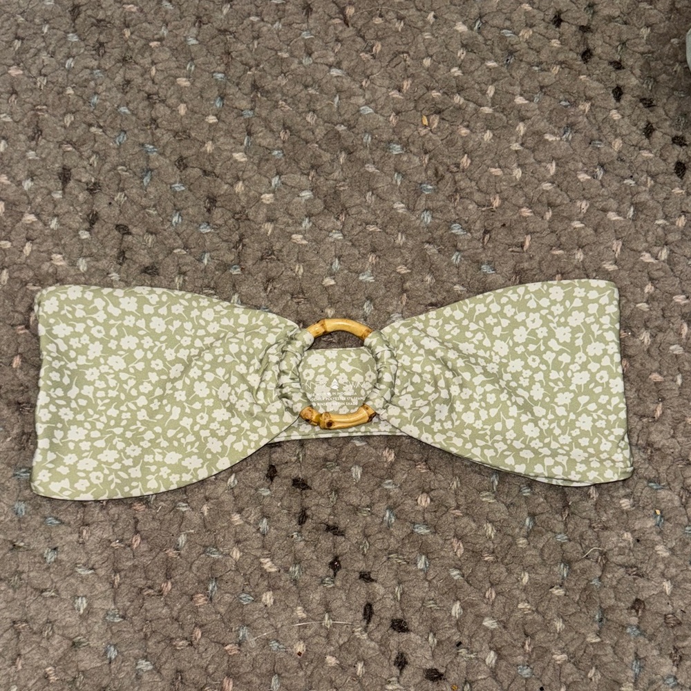 Sage Green Floral Bamboo Ring Hair Bow